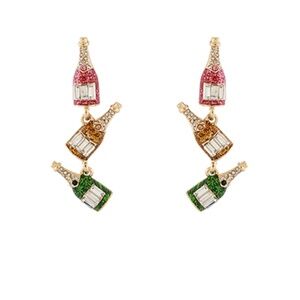 Holiday Champagne 3 Drop Earrings
